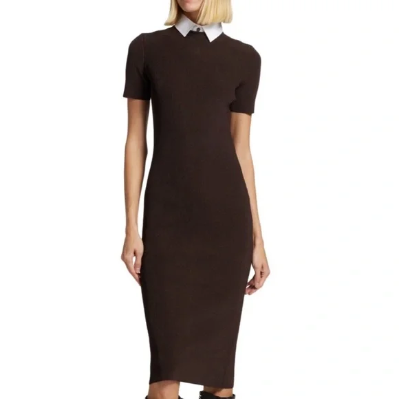 ralph lauren bodycon dress Ralph Lauren Sweater Bodycon Dress Women's Striped Gray White Black Size Small